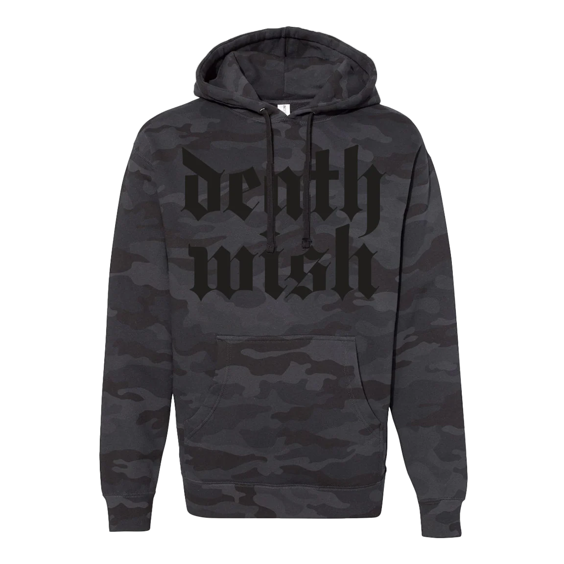 Deathwish "Stacked Logo: Black” Premium Black Camo Sweatshirt