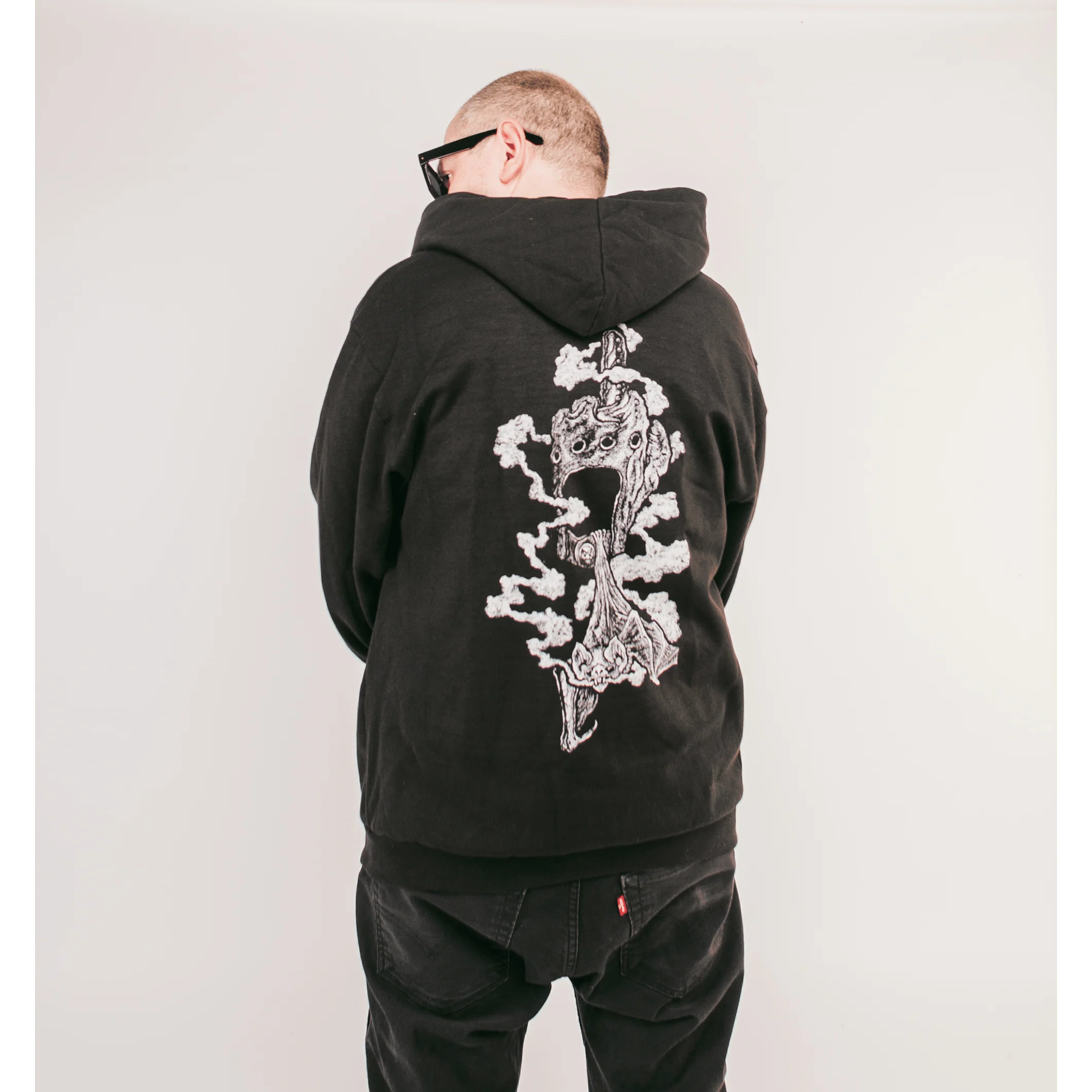 Dylan Garrett Smith "Finger and Fang" Black Zip-Up Sweatshirt - Image 3