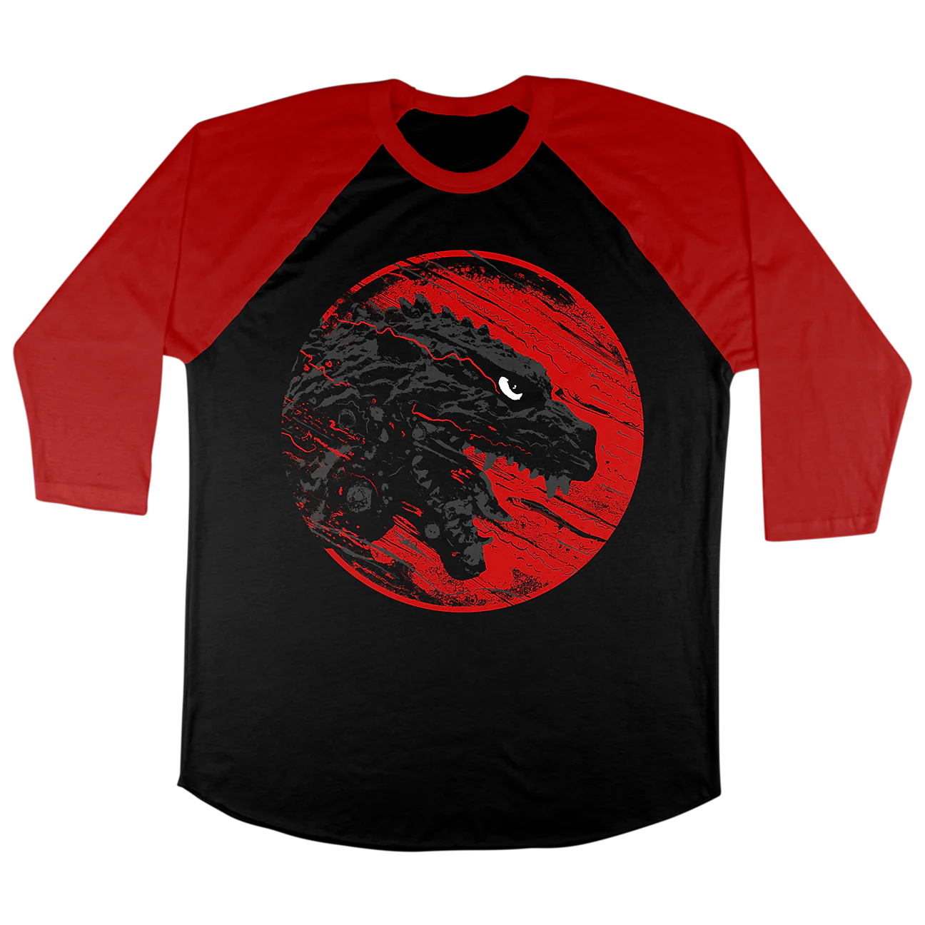 J. Bannon "Destroyer Of Worlds" Black & Red Premium Baseball Tee - Image 2
