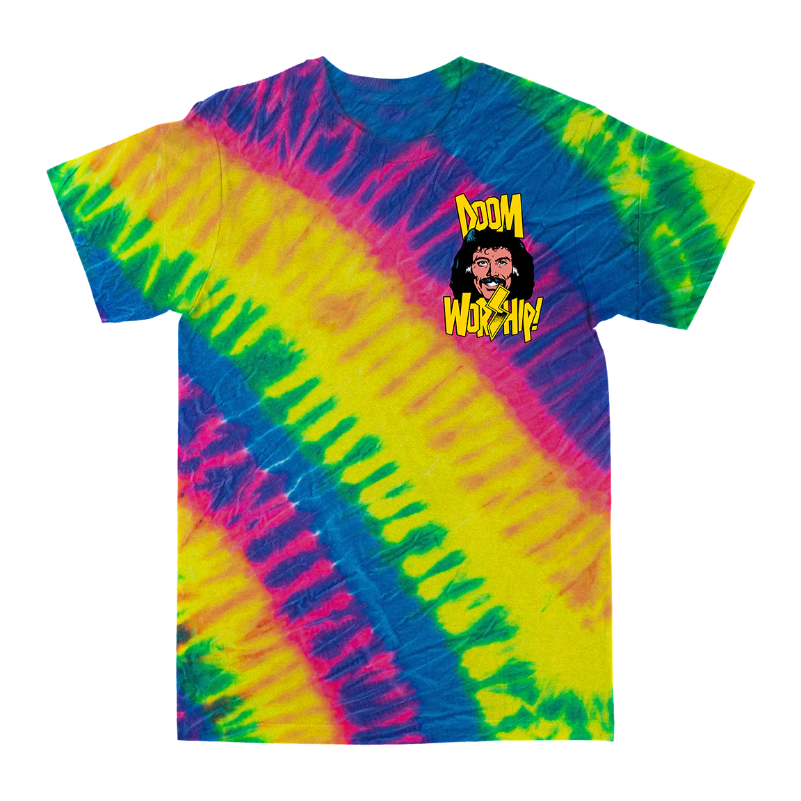 Juan Machado "Doomworship! Two" Flo Rainbow Tie-Dye T-Shirt - Image 2