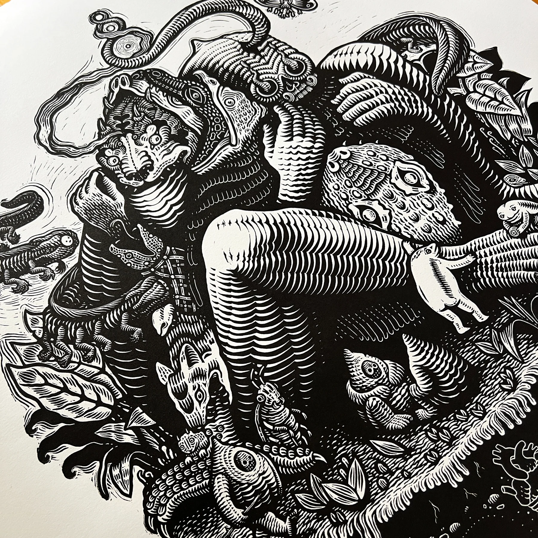 Mazatl & Kathleen Neeley "Luz & Sombra" Linocut Print - Image 2