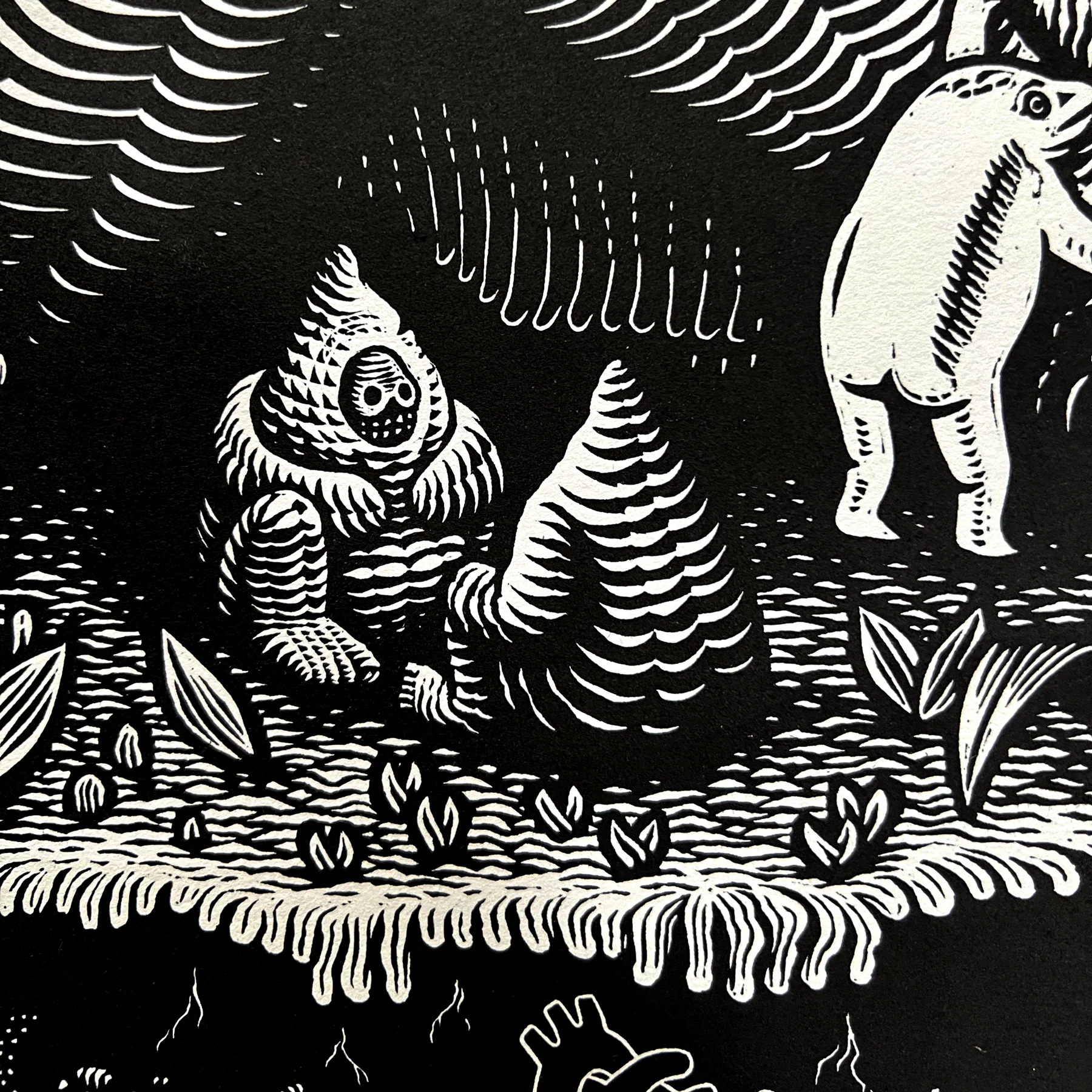 Mazatl & Kathleen Neeley "Luz & Sombra" Linocut Print - Image 7