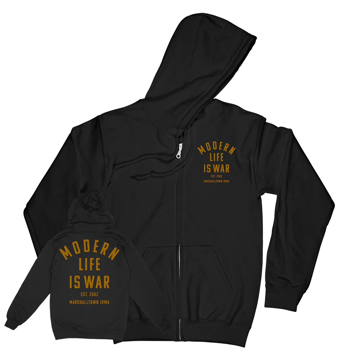 Modern Life Is War "Marshalltown Iowa" Black Zip Up Sweatshirt