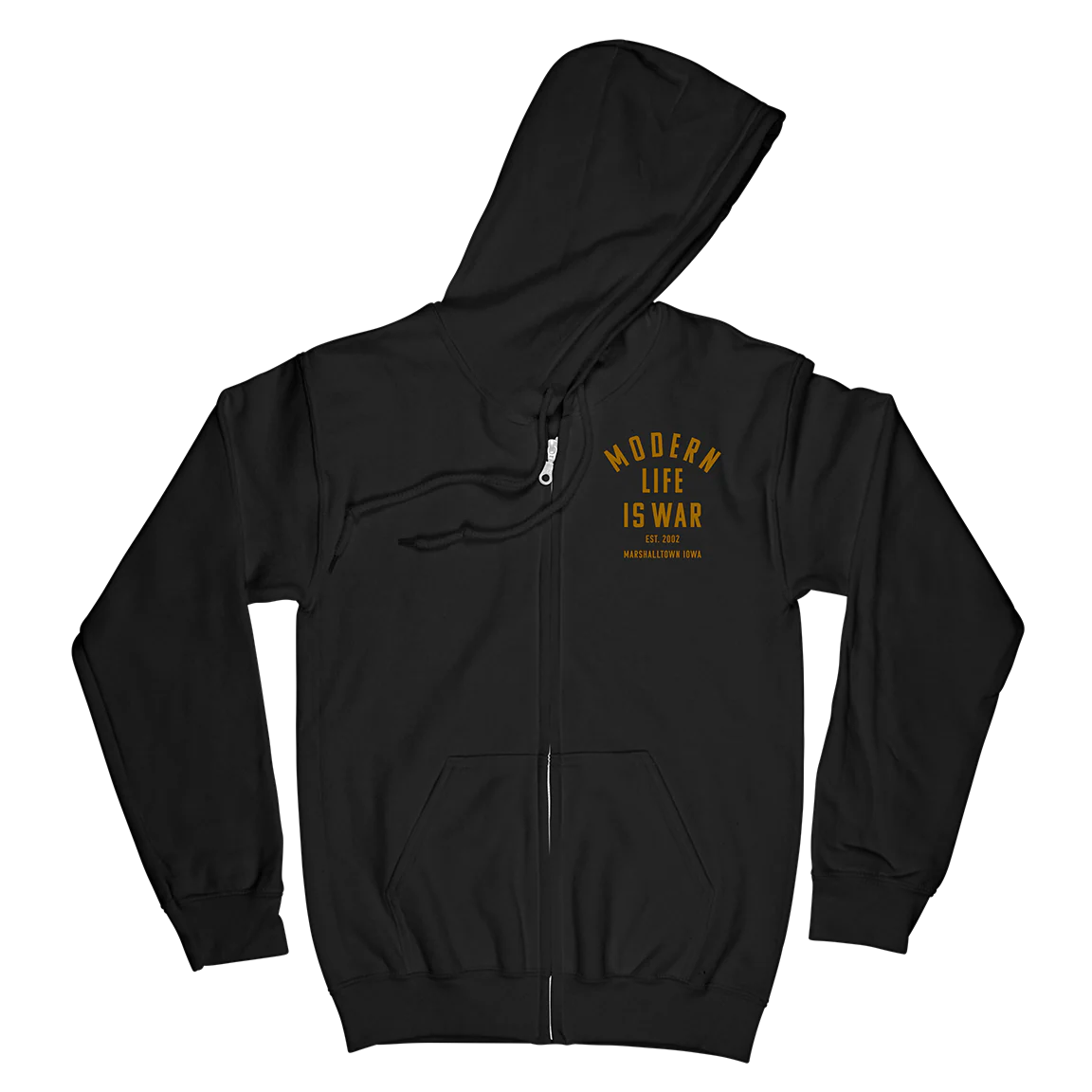 Modern Life Is War "Marshalltown Iowa" Black Zip Up Sweatshirt - Image 2