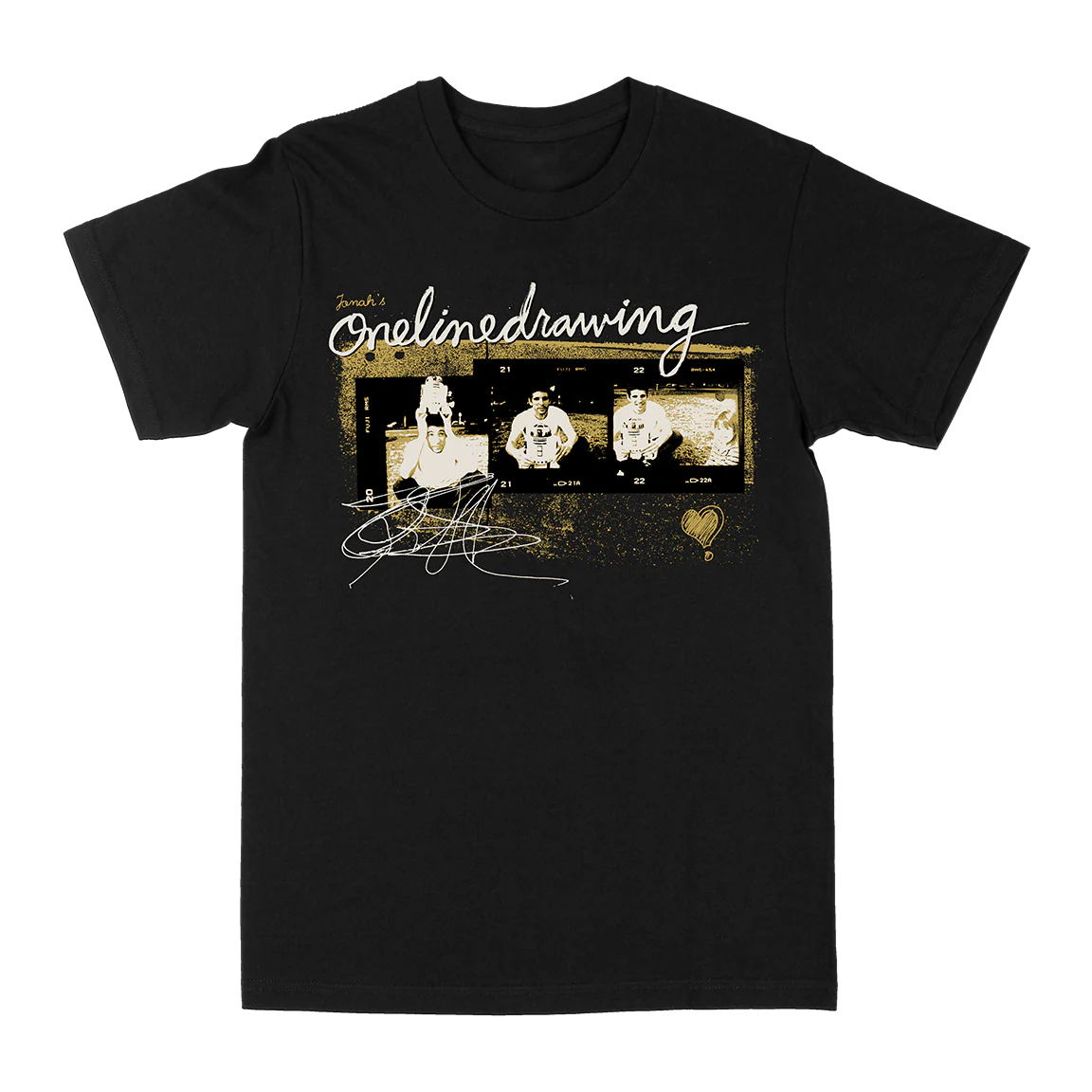 Onelinedrawing "Sketchy" Black T-Shirt