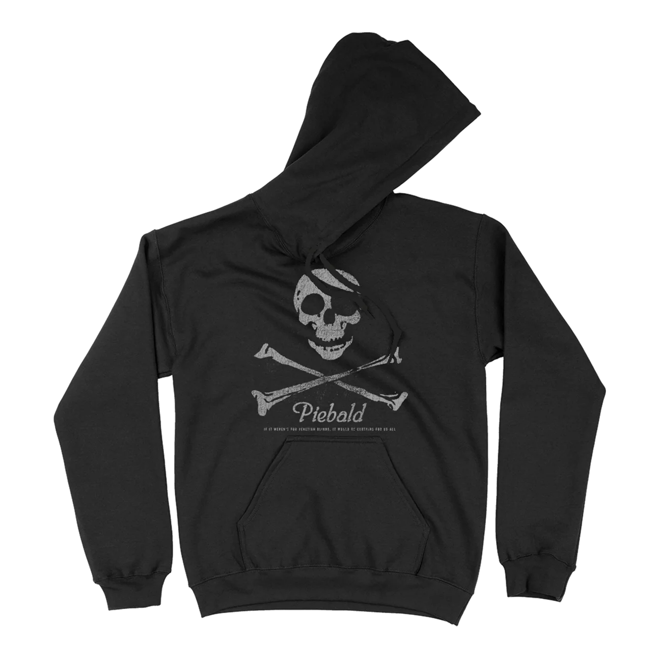 Piebald "Jolly Roger" Premium Black Hooded Sweatshirt