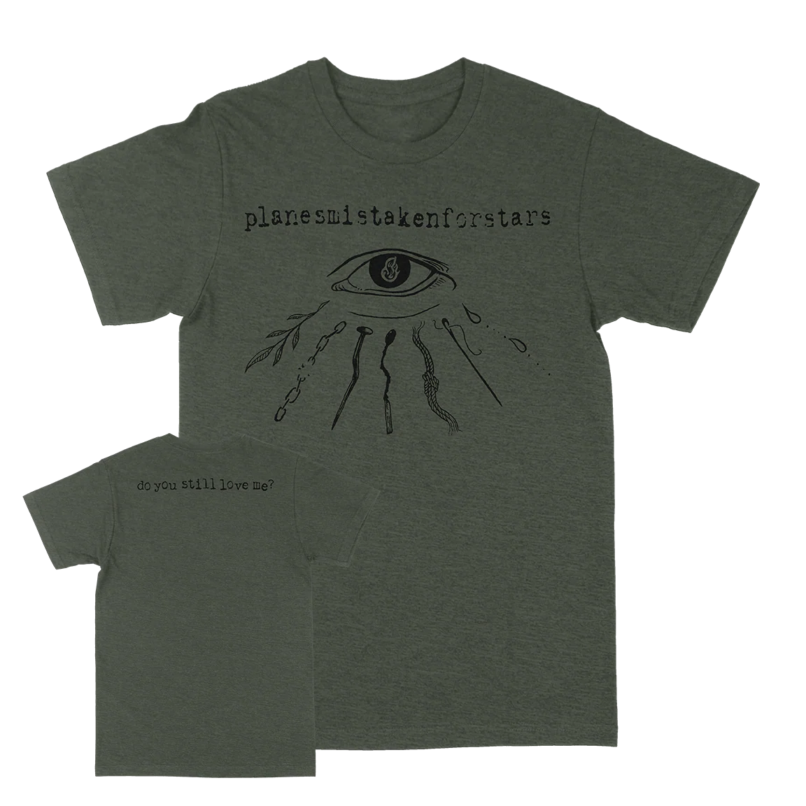 Planes Mistaken For Stars "Eye Of Horus" Heather Military Green T-Shirt