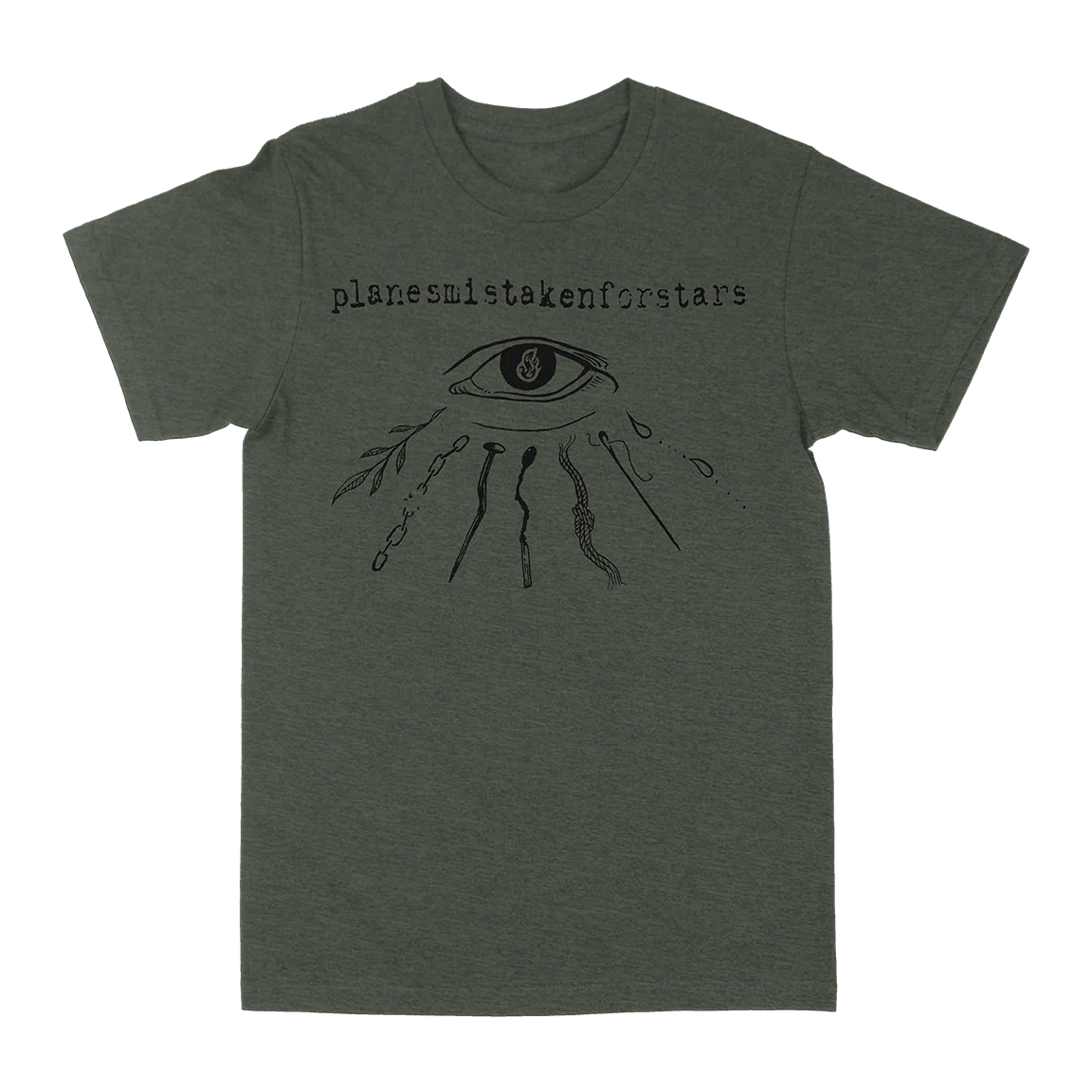 Planes Mistaken For Stars "Eye Of Horus" Heather Military Green T-Shirt - Image 2