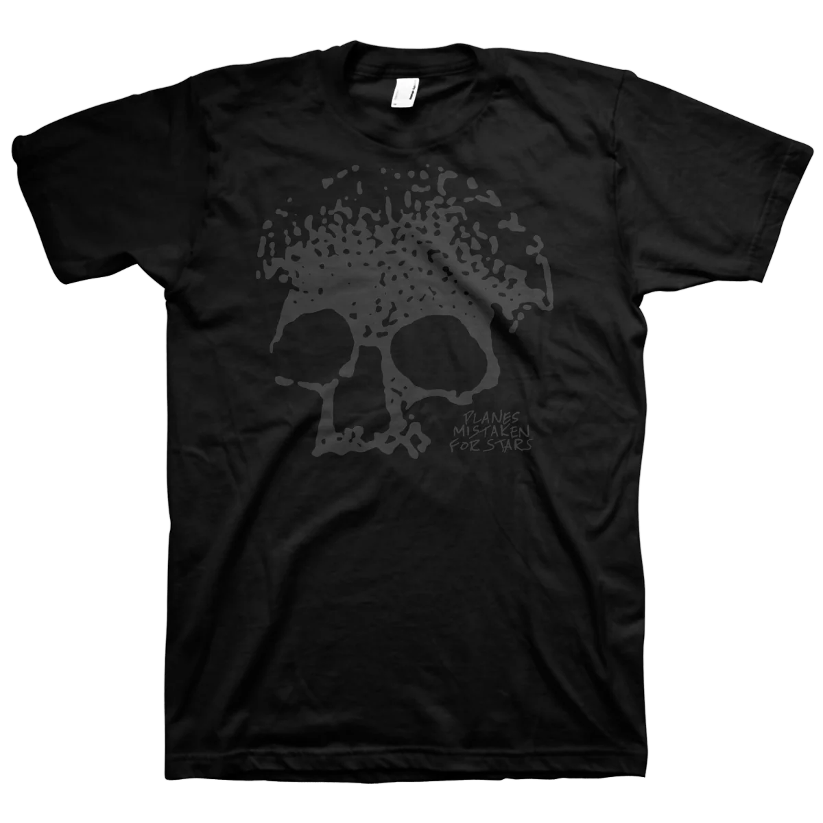 Planes Mistaken For Stars "Skull" Black on Black T-Shirt