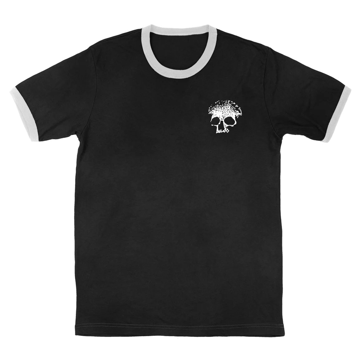 Planes Mistaken For Stars "Skull" Black & White Ringer T-Shirt - Image 2