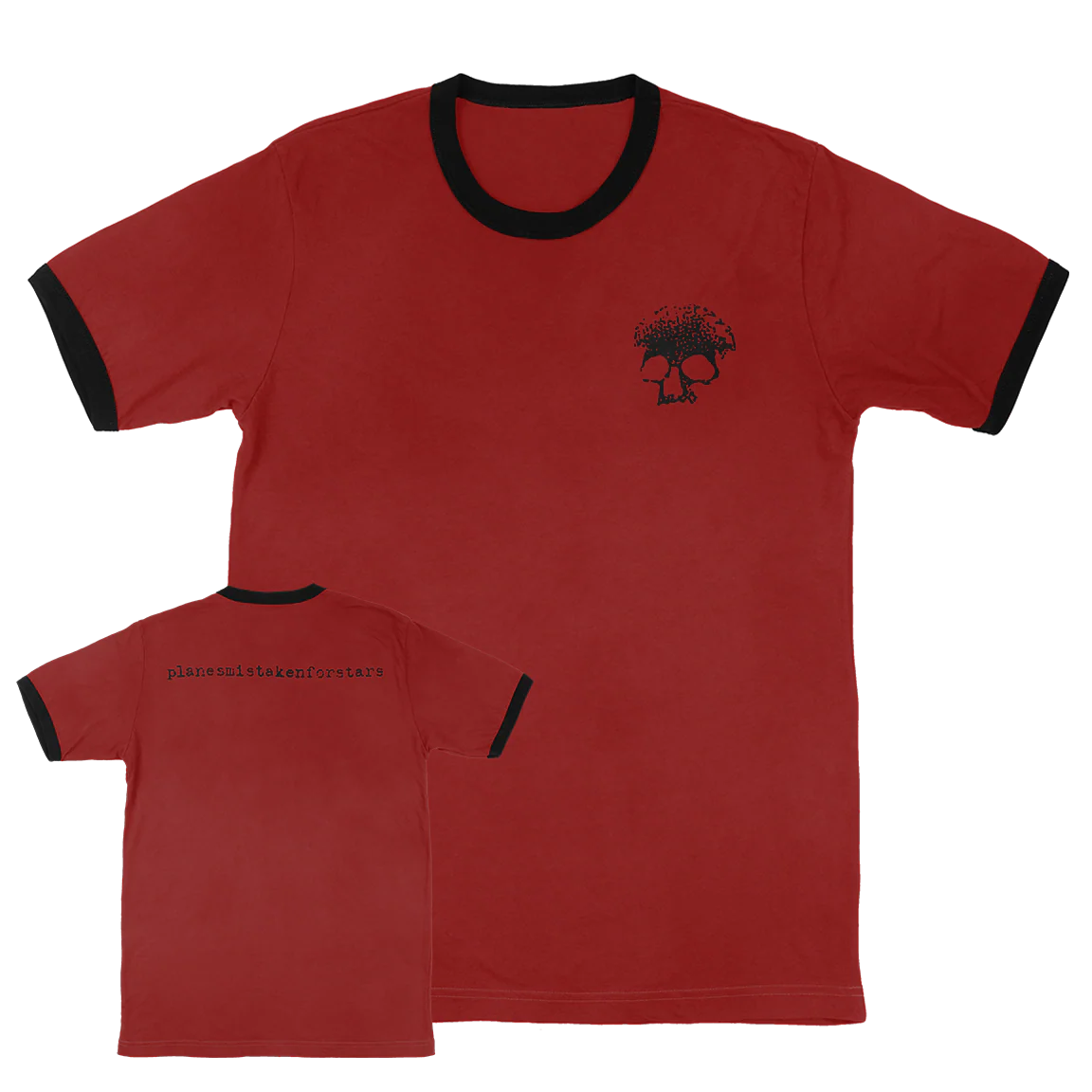 Planes Mistaken For Stars "Skull" Red & Black Ringer T-Shirt