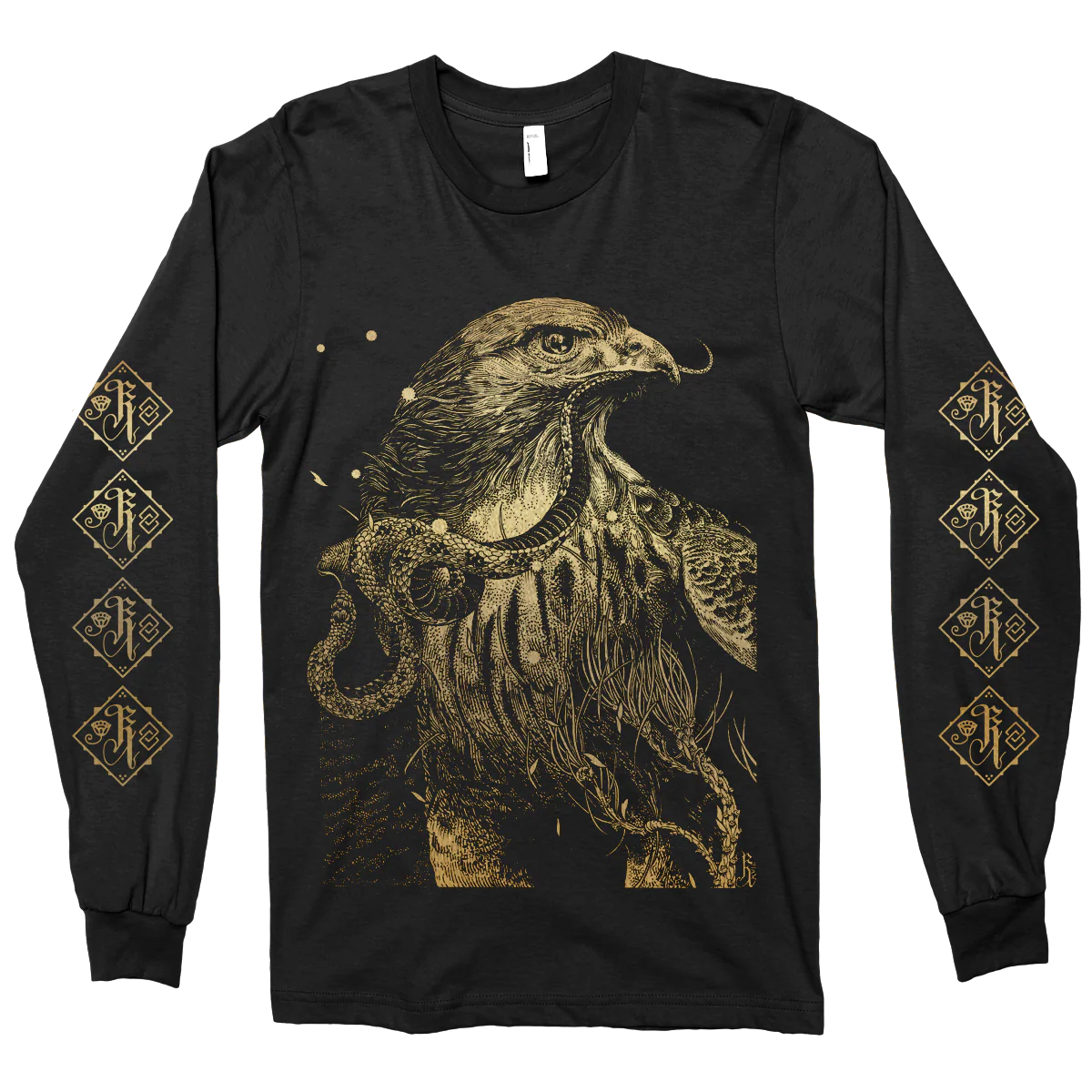 Richey Beckett "Black Gold: Hawk" Black Longsleeve T-Shirt