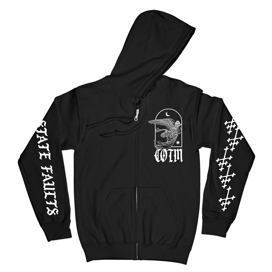State Faults “No Gospel” Black Zip Up Sweatshirt - Image 2
