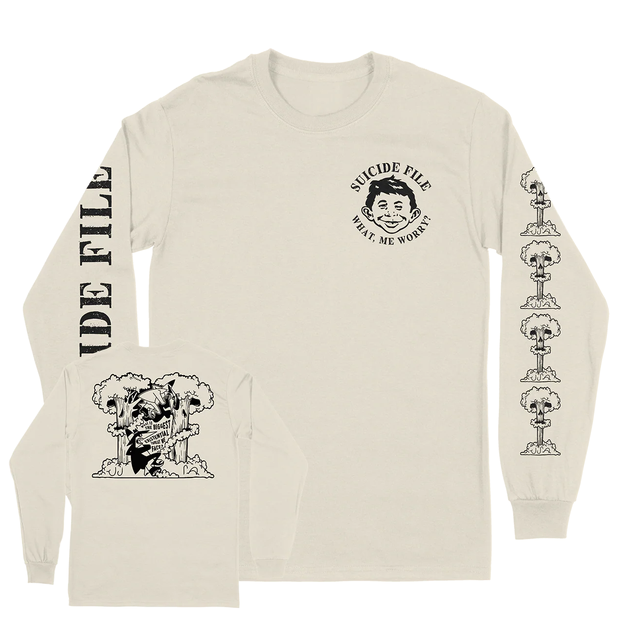 The Suicide File "Mad Magazine" Natural Longsleeve