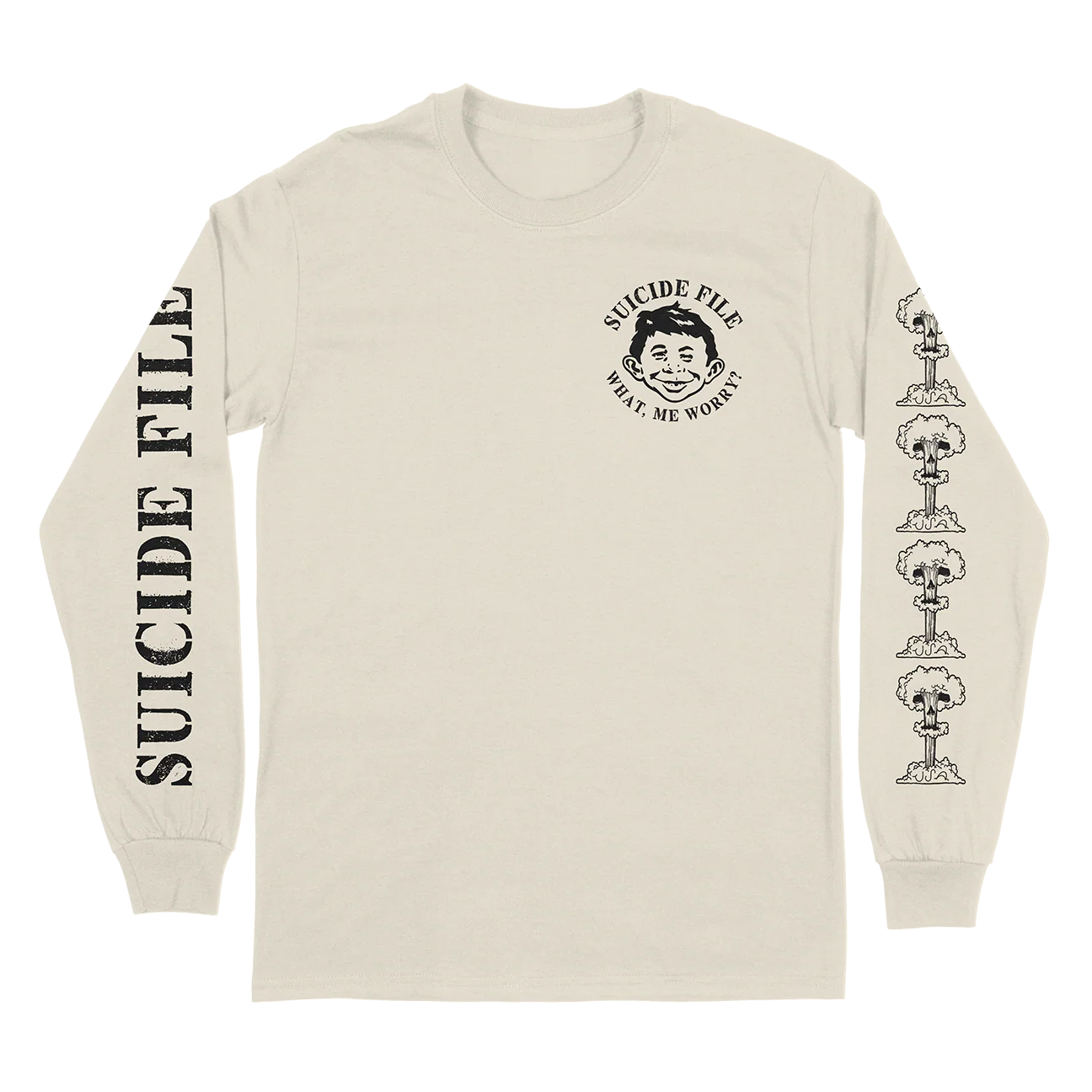 The Suicide File "Mad Magazine" Natural Longsleeve - Image 2